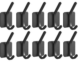 10 Stuks Zelfklevende Haken Voor Zwaar Gebruik - Wandhaak - Kapstok - Jashaak - Zonder boren - Ophanghaken - Muur Haak - Handdoek haak - Badkamer Haken - Eenvoudig te installeren en te verwijderen