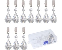 10 Tafelkleed Gewichten met Metalen Clips – Kristalglas Traan Prisma's voor Picknicktafels