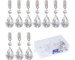 10 Tafelkleed Gewichten met Metalen Clips – Kristalglas Traan Prisma's voor Picknicktafels