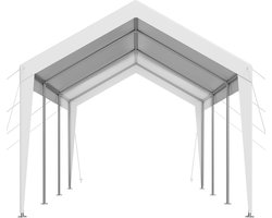10 x 20 ft buitenluifel voor auto's, draagbare carport met duurzaam gegalvaniseerd frame, UV-bestendige en waterbestendige beschutting, bescherming tegen alle weersomstandigheden voor voertuigen, boten en motorfietsen in wit