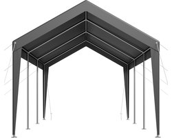 10 x 20 ft buitenluifel voor auto's, draagbare carport met gegalvaniseerd frame, UV-bestendige en waterbestendige beschutting, bescherming tegen alle weersomstandigheden voor auto's, boten en motorfietsen, grijs