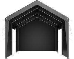 10 x 20 ft buitenluifel voor auto's met verwijderbare zijwanden en deur, duurzame carport, UV-bestendig en waterafstotend, bescherming tegen alle weersomstandigheden voor voertuigen en boten, grijs
