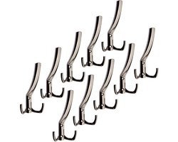 10 x Kapstokhaken JULIE groot (143 x 76 x 67 mm) donker chroom Jashaken van SOTECH