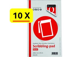 10 x Kladblok Quantore - 12x20cm - 200vel - voordeelset