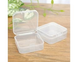 10 x Mini Plastic Opbergdoos – 9.5 x 9.5 x 2.8 cm