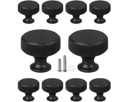 10 X MSQDESIGN Kastknop zwart (Metaal) - Kastknoppen zwart - 10 stuks - Deurknopjes zwart voor kast - Deurknopjes zwart - Meubelknop zwart - Meubelknoppen zwart - kast knop zwart - Deurknoppen zwart - Ladeknoppen voor deurtjes -incl schroeven