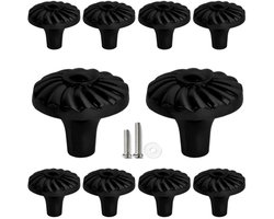10 X MSQDESIGN Kastknop zwart (Metaal) - Kastknoppen zwart - 10 stuks - Deurknopjes zwart voor kast - Deurknopjes zwart - Meubelknop zwart - Meubelknoppen zwart - kast knop zwart - Deurknoppen zwart - Ladeknoppen voor deurtjes -incl schroeven