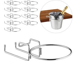 10 x wijnkoeler houder - ijsemmer tafelbeugel - metaal - champagnekoeler frame