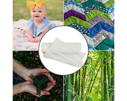 100% bamboewatten - niet-allergeen antibacterieel premium verfijnd slagboekje machinewasbaar quilten woondecoratie tassen wandkleden poppen maken applicatie - queensize 228 x 274 cm