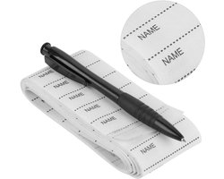 100 beschrijfbare strijklabels voor kleding - met pen - wasbaar - witte labels - gepersonaliseerde kledinglabels - voor verpleeghuizen, schoolkampen, hogescholen, kinderdagverblijven en schooluniformen