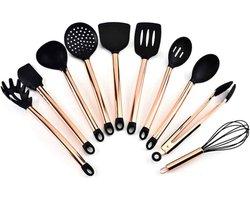 100-delige Koperen Keukengerei Set met Siliconen Handvatten - Nonstick Keuken Tool Set voor Koken - Keukenaccessoires met Schop en Lepel