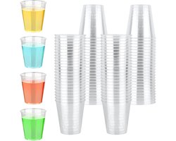 100-delige set transparante plastic borrelglazen - 5cl/50ml - Herbruikbare mini drinkbekers - Vaatwasmachinebestendig - Geschikt voor partijen en evenementen
