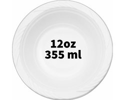 100 Grote Witte PP Borden 12oz 355ml - Feest, BBQ borden Herbruikbaar Royal Ware