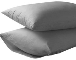 100% Katoen - Kussenslopen - Set van 2 - 60x70 cm - Antraciet