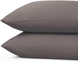 100%  Katoen - Kussenslopen - Set van 2 - 60x70 cm - Beige