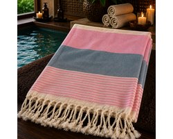100% Katoenen Colorloop Hamamdoek – Turkse Handdoek & Strandlaken – Voor Sauna, Spa en Wellness