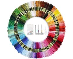 100 kleuren kruissteekdraden, naaien, stopgaren, wol, kleur borduurgaren, katoen, geschikt voor borduurwerk, naaien van kleding, vakantiedecoraties en knutselen