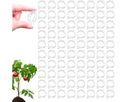 100 Kunststof Plantenklemmen voor Klimplanten en Tomaten - Set van 100 stuks in Wit - Veilige Plantenfixeerklemmen Hekwerk - Tuin Accessoires - Plant Ondersteuning