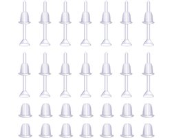 100 Paar Onzichtbare Plastic Oorr Oorstekers Transparante Pinnen Orbellen Venangingen