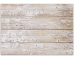 100 papieren placemats - lichte houtlook - beige decoratie - natuur modern - wegwerp - used look