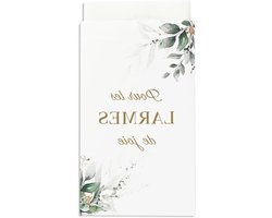 100 papieren zakjes voor vreugdetranen bij bruiloften, ideaal voor bruiloftsgasten, stevig en praktisch in gebruik, set van 100 stuks