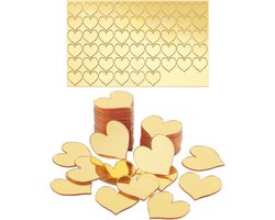 100 Pcs Gouden Spiegels voor Ambachten - Hart Zelfklevende Spiegels - 0.7 Inch Acryl Craft Spiegel Stickers - Kleine Spiegel Circles voor DIY Projecten