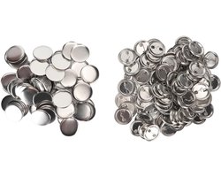 100 Set Pin Back Button Onderdelen, Stevig Metaal Kunststof Roestvrij Gladmakende Badge Maken Benodigdheden met Transparante Beschermfolie, voor Button Maker Machine Craft Gift (37MM)