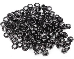 100 Stukken Oogjes Dubbelzijdig Voor Kleding - Tas - Leer - Ceintuur Decoratie 5 mm met 100 Stukken Seal 5 mm voor Schoenen - Kleding - Leer - Ambachten - Tassen - Labels (Zilvergrijs)