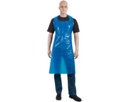 100 stuks 18 μm Werkschort Wegwerp Schort | Blauw | Wegwerpschort | PP jasschort | Medisch Schort | Schort voor bezoekers/patiënten/personeel