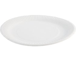 100 stuks - 9 inch/23cm - Kartonnen borden, Pappteller, Milieuvriendelijke pappteller, Biologisch afbreekbare papptellers, Wegwerp pappteller- Stevige en sterke wegwerpborden