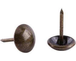 100 Stuks Antieke Meubelstuds voor Bekleding - Decoratieve Spijkers voor Sofa en Schoenhouder van Metaal (11 x 17 mm)
