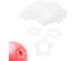 100 stuks bloemenvorm ballonclips - ballon zuil standaard - ballonsluiting clip - kunststof ballon ring voor verjaardagen, familiefeesten, bruiloften