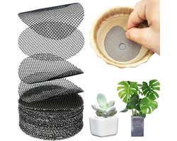 100 stuks Bonsai drainageroosters, ronde plantenmatten, Bonsai bekers, kunststof roosters voor plantenbakken of potten.