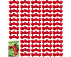 100 stuks buigmachineclips, 90 graden plantenclips, klimhulp voor klimplanten (rood) - Tuinaccessoires en plantenondersteuning
