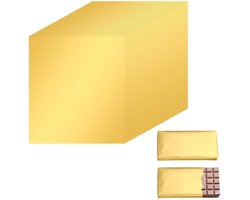 100 stuks chocolade inpakpapier, 19 x 16 cm chocolade inpakpapier, gouden folie snoepwikkel voor snoep en chocoladeverpakkingen