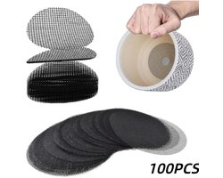 100 stuks-Drainagemat voor bloempotbodem - Bloempotmat - Bodembestendige gaasmat - Gaasmat voor potplantenbodem - Tuinaccessoires - Geschikt voor potplanten - Glazen potten - Plantenbakken - Zwart - 10 x 10 cm