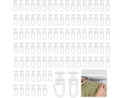 100 stuks - Gordijnroedehaken - Douchegordijn haken - Gordijnaccessoires - Gordijnhaken Clips - Gordijn runners - Curtain Glijder Hooks - Wit