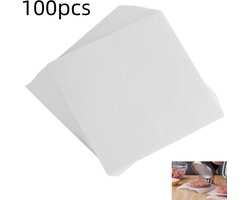 100 stuks - Hamburger wax papiertjes - Hamburgerpapier - vierkant bakpapier - voor het bereiden en bewaren van burgers, baksels en meer - wit - 12 x 12 cm