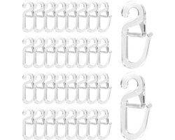 100 stuks hoogwaardige gordijnhaken - overclipshaken met 6 mm oogje - universele transparante vouwhaken - glasheldere vouwhaken voor gordijnringen en gordijnroedes