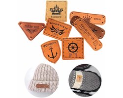100 stuks kleding accessoires etiketten handgemaakt decoratie - textiel labels voor zelf kleding maken en zakken - 8 stijlen beschikbaar