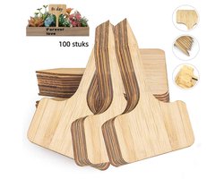 100 Stuks Natuurlijke Houten Plant Labels - T-Type Tuinlabels voor Vetplanten, Groenten en Zaailingen - Buiten Tuin Markers met Schrijfoptie