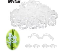 100 Stuks Plant Clips - Plantenclips - Tomatenclips voor Klimplanten en Groenten - Tomatenclips Herbruikbaar - Transparante Kasclips - Diameter 3 cm