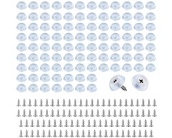 100 Stuks Snijplank Rubber Voetjes, Ronde Antislip Transparante Siliconen Voetjes Bumpers met Roestvrijstalen Schroeven voor Meubels Stoel Kast Elektronische Apparaten