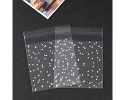 100 stuks transparante koekjeszakken, zelfsluitende glazen zakken, snoepzakken, chocolade transparante matte plastic zakken voor snoep, geschenken, chocolade, koekjeszakken (10x15cm)