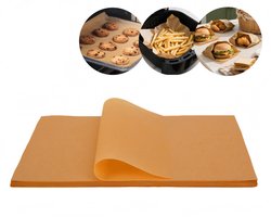 100 stuks vetvrij delipapier voor voedselmandjes - 15x15 cm - Vetvrij delipapier voor het inpakken van brood, hamburgers, friet en sandwiches - Bruin