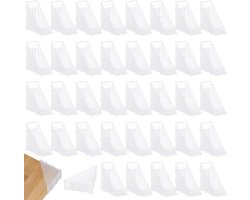 100 stuks witte glazen hoekbeschermers, kunststof driehoekige hoekbeschermers voor tafels, meubels en spiegels, 65 × 20 mm