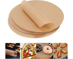 100 vellen 30 cm bakpapier niet-klevend rond BBQ-papier hittebestendig voor pannen, bakken, barbecue, pizza, cake, luchtfriteuse