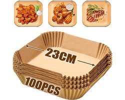 100 vellen antiaanbakbakpapier - Geschikt voor de airfryer, oven en magnetron - Vierkant - Klaar voor gebruik - Geen vouwen/knippen nodig