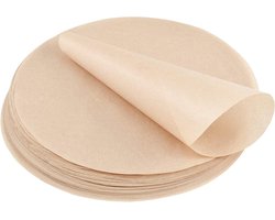 100 vellen rond 20 cm antiaanbak bakpapier voor Heteluchtfriteuse - Hamburger - Bakpapier voor pannen Oven Grill Stoom