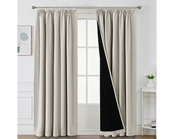 100% Verduisterende Gordijnen - Thermisch Geïsoleerd en Geluidsreducerend - 229 x 229 cm - 2 Stuks - Ideaal voor Slaapkamer en Woonkamer